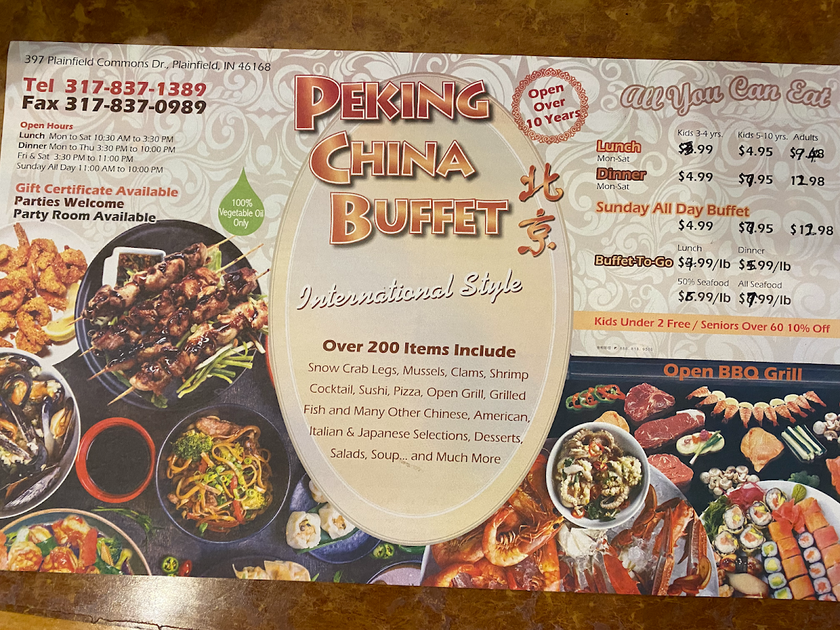 Peking China Buffet Menu - Image 2
